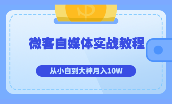 微客自媒体实战教程：从小白到大神月入10W